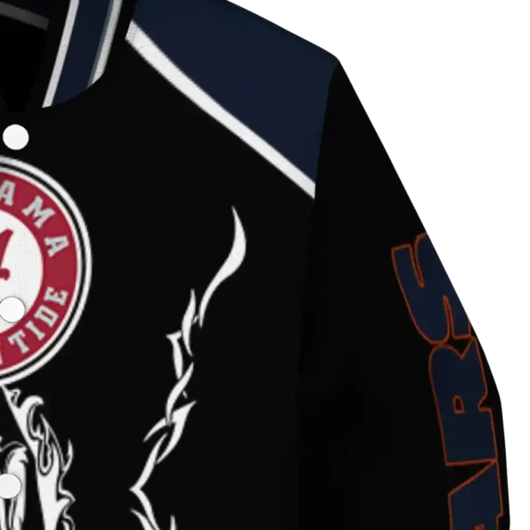 personalized chicago bears claw blood blue black varsity jacket premium grade.webp