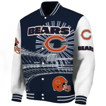 personalized chicago bears ferris arena blue white varsity jacket best selling.webp