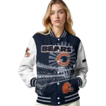 personalized chicago bears ferris arena blue white varsity jacket best selling.webp