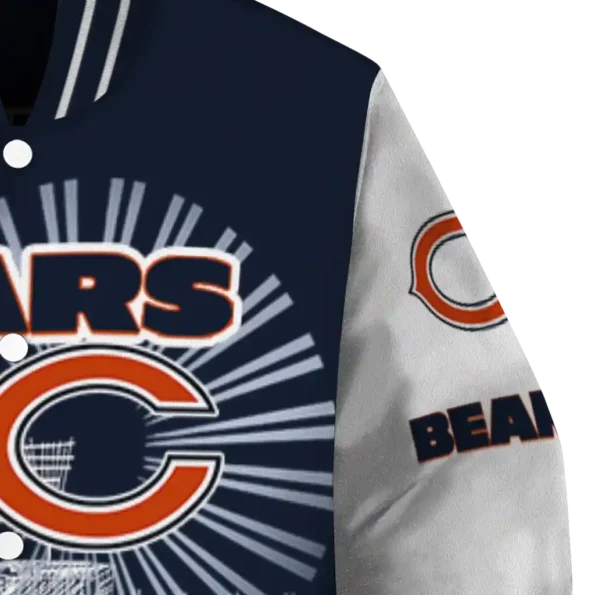 personalized chicago bears ferris arena blue white varsity jacket premium grade.webp