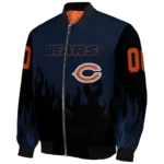 personalized chicago bears flame border blue black bomber jacket best selling