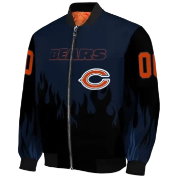 personalized chicago bears flame border blue black bomber jacket best selling