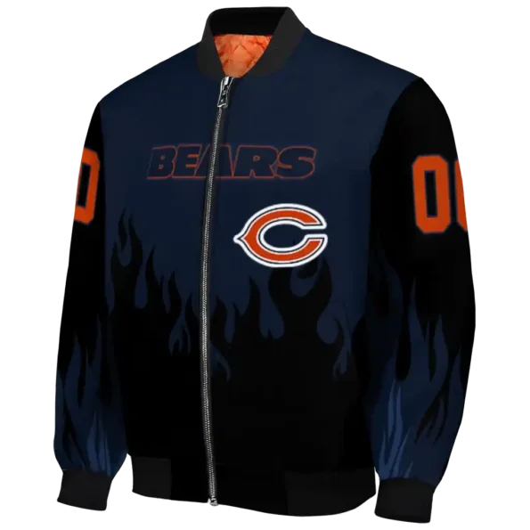 personalized chicago bears flame border blue black bomber jacket best selling