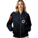 personalized chicago bears flame border blue black bomber jacket best selling
