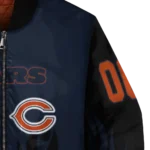 personalized chicago bears flame border blue black bomber jacket best selling