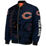 personalized chicago bears hexagon cluster blue black bomber jacket best selling