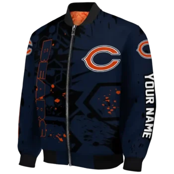 personalized chicago bears hexagon cluster blue black bomber jacket best selling