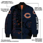 personalized chicago bears hexagon cluster blue black bomber jacket best selling