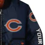personalized chicago bears hexagon cluster blue black bomber jacket best selling