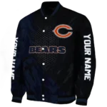 personalized chicago bears hexagon mesh blue black varsity jacket best selling.webp