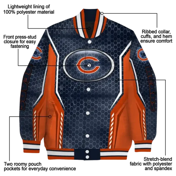 personalized chicago bears power plate blue varsity jacket new arrival.webp