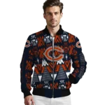 personalized chicago bears pyramid shapes blue bomber jacket best selling