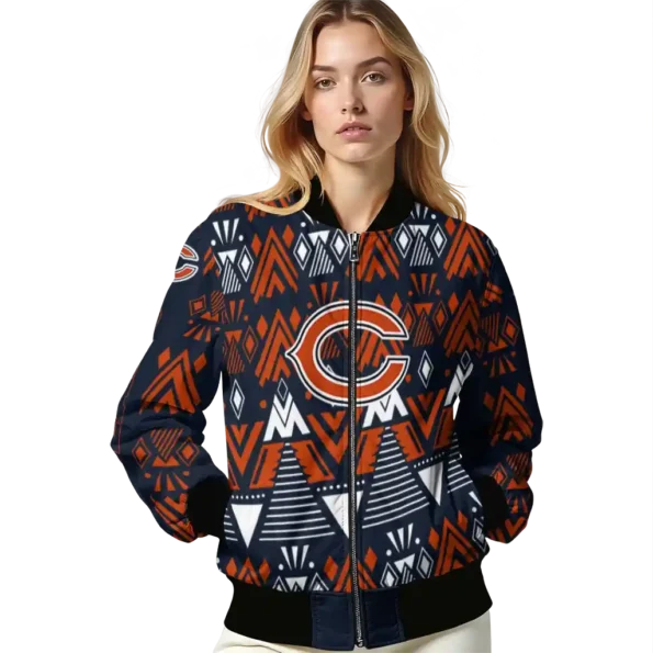 personalized chicago bears pyramid shapes blue bomber jacket latest model