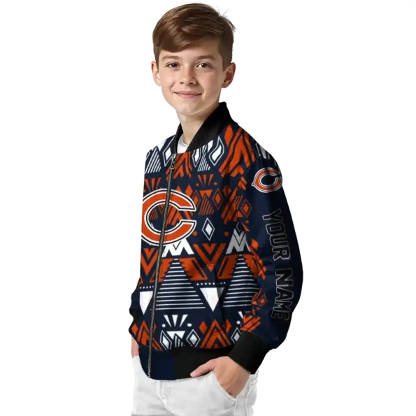 personalized chicago bears pyramid shapes blue bomber jacket trendy