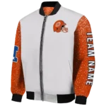 personalized chicago bears speckled arms blue gray bomber jacket best selling