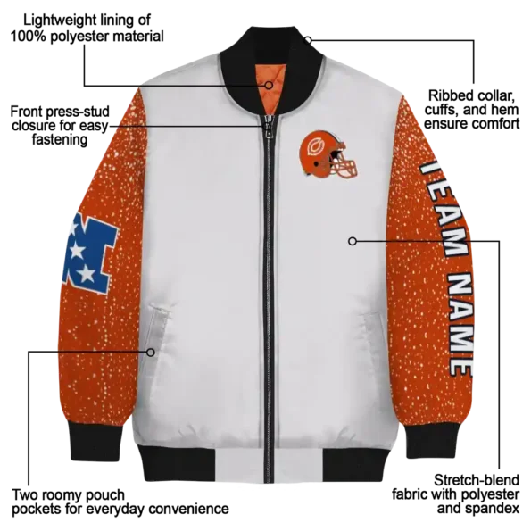 personalized chicago bears speckled arms blue gray bomber jacket new arrival