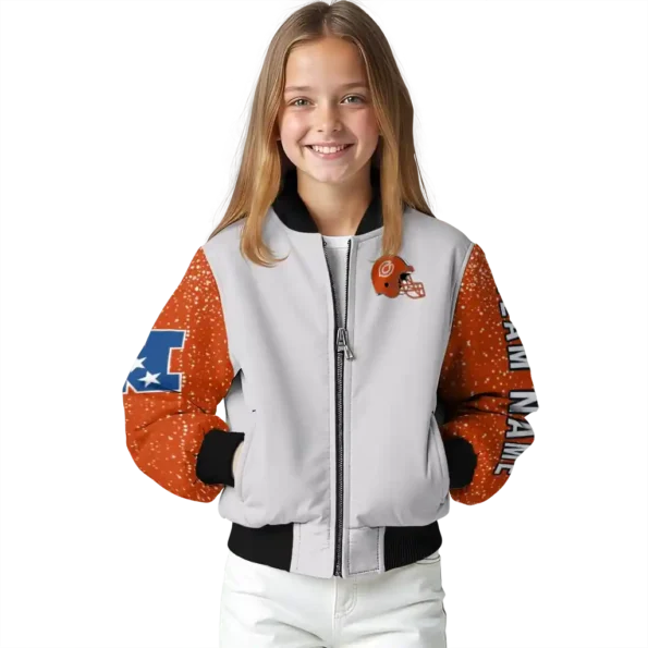 personalized chicago bears speckled arms blue gray bomber jacket top rated
