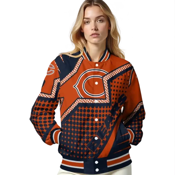personalized chicago bears star burst blue varsity jacket latest model.webp