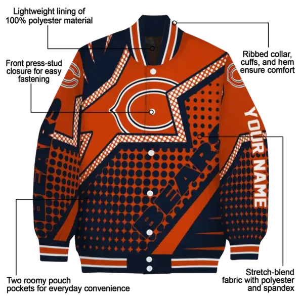 personalized chicago bears star burst blue varsity jacket new arrival.webp