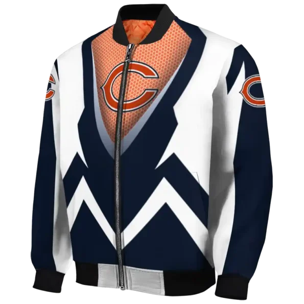 personalized chicago bears v stripes blue white bomber jacket best selling