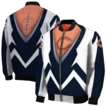personalized chicago bears v stripes blue white bomber jacket best selling