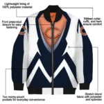 personalized chicago bears v stripes blue white bomber jacket best selling