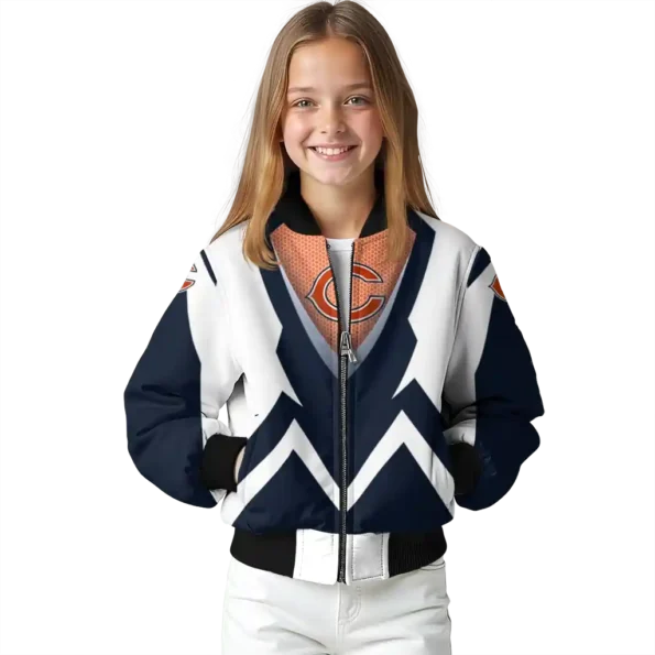 personalized chicago bears v stripes blue white bomber jacket top rated