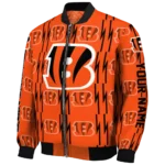 personalized cincinnati bengals bolt stripe orange bomber jacket best selling