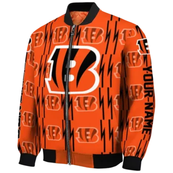 personalized cincinnati bengals bolt stripe orange bomber jacket best selling
