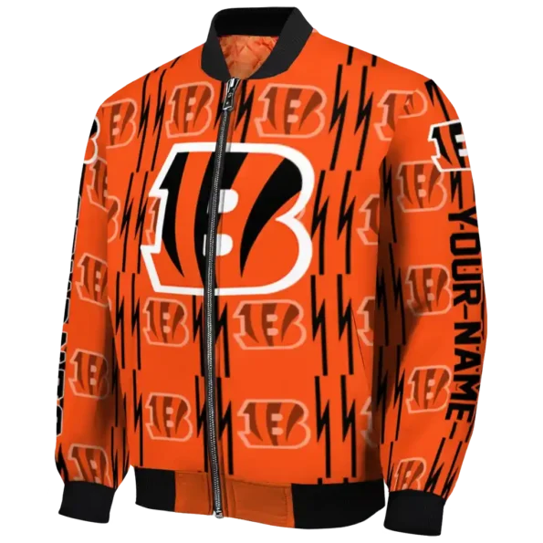 personalized cincinnati bengals bolt stripe orange bomber jacket best selling