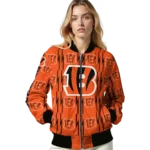 personalized cincinnati bengals bolt stripe orange bomber jacket best selling