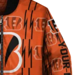 personalized cincinnati bengals bolt stripe orange bomber jacket best selling