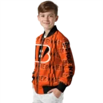 personalized cincinnati bengals bolt stripe orange bomber jacket best selling