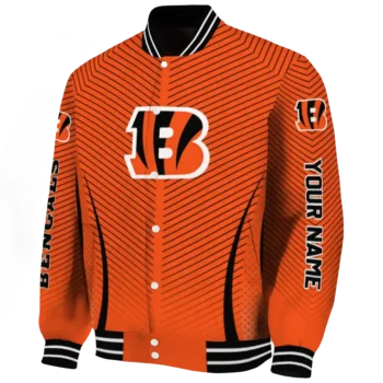 personalized cincinnati bengals chevron arrow orange varsity jacket best selling.webp