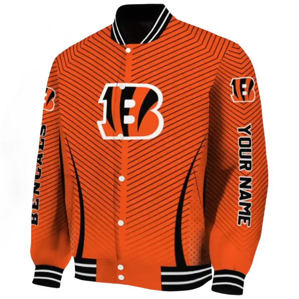 personalized cincinnati bengals chevron arrow orange varsity jacket best selling.webp