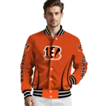 personalized cincinnati bengals chevron arrow orange varsity jacket best selling.webp