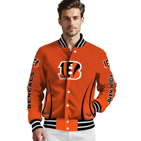personalized cincinnati bengals chevron arrow orange varsity jacket high quality.webp