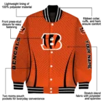 personalized cincinnati bengals chevron arrow orange varsity jacket best selling.webp