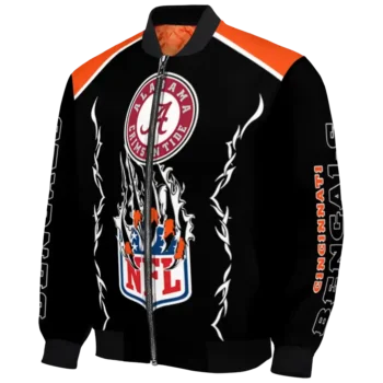 personalized cincinnati bengals claw blood orange black bomber jacket best selling