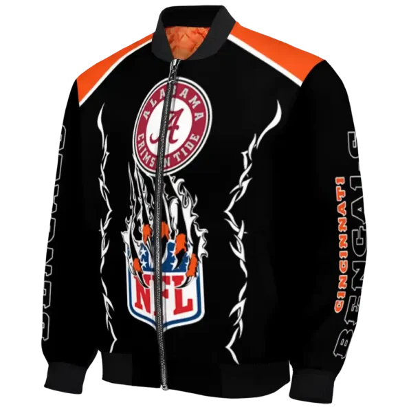 personalized cincinnati bengals claw blood orange black bomber jacket best selling