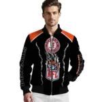 personalized cincinnati bengals claw blood orange black bomber jacket best selling