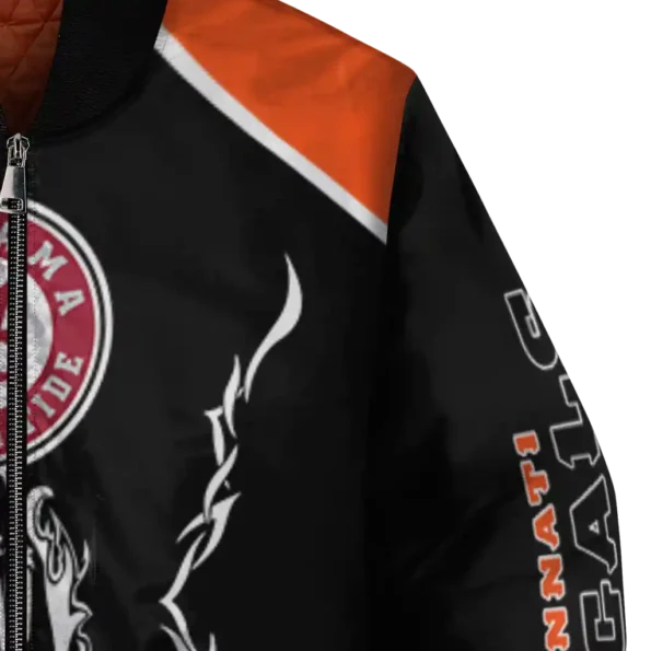 personalized cincinnati bengals claw blood orange black bomber jacket premium grade
