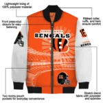 personalized cincinnati bengals ferris arena orange white bomber jacket best selling