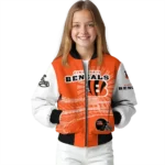 personalized cincinnati bengals ferris arena orange white bomber jacket best selling