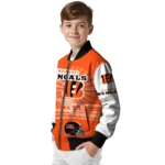 personalized cincinnati bengals ferris arena orange white bomber jacket best selling