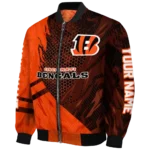 personalized cincinnati bengals hexagon mesh orange black bomber jacket best selling