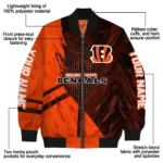 personalized cincinnati bengals hexagon mesh orange black bomber jacket best selling