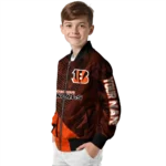 personalized cincinnati bengals hexagon mesh orange black bomber jacket best selling
