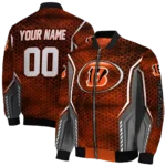 personalized cincinnati bengals power plate orange bomber jacket best selling
