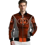 personalized cincinnati bengals power plate orange bomber jacket best selling